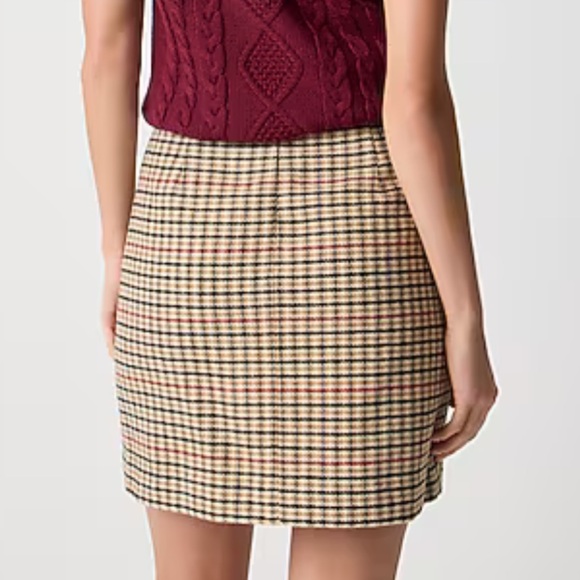 NWT J. Crew Plaid wool-blend A-line mini skirt Size 6 - Picture 3 of 8